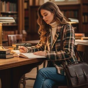 Plaid Women's Jacket - Multicolor tweed by CULTURE 🇩🇰